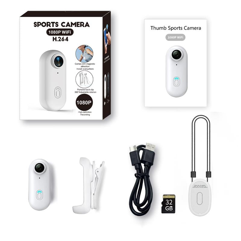 NUISK 128GB 4K Thumb Action Camera, Thumb POV Portable Body Cam, Tiny Size, Hands Free, Mount Anywhere Magnetic Sport DV, Bike Cycling, Pet, Vlogging