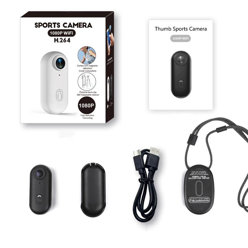 NUISK 128GB 4K Thumb Action Camera, Thumb POV Portable Body Cam, Tiny Size, Hands Free, Mount Anywhere Magnetic Sport DV, Bike Cycling, Pet, Vlogging